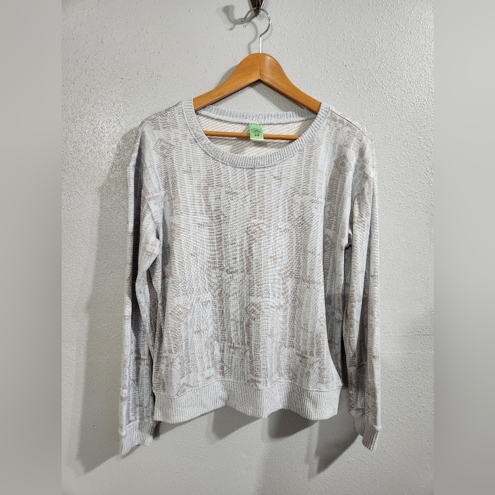 Honeydew Powder Blue Grey Patterned Sweatshirt Size Medium Ultra Soft